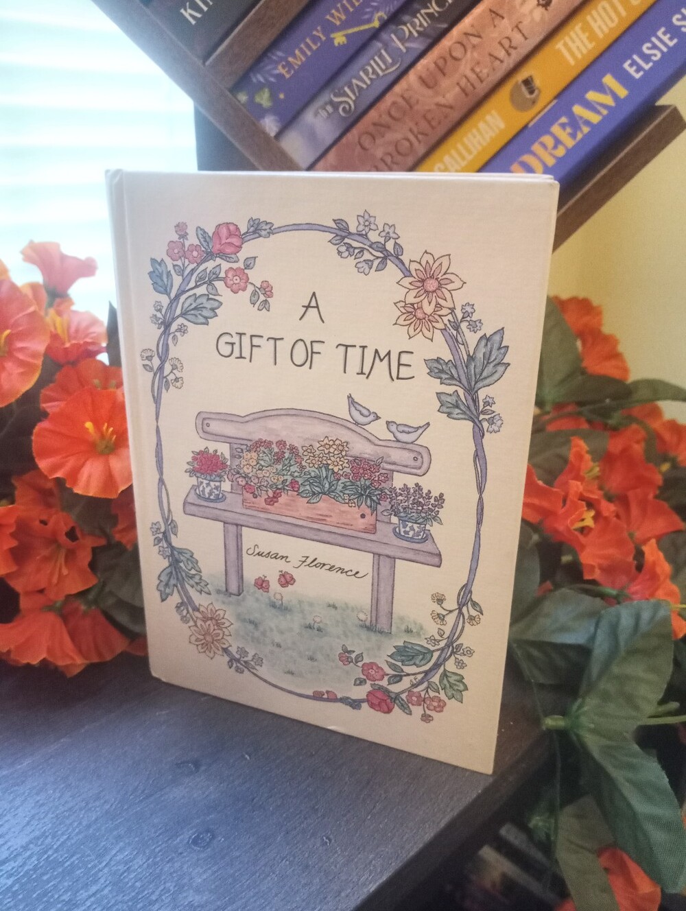 A Gift of Time Decorative Book Cover — Cream with Floral Illustration
